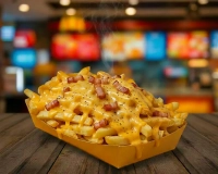 Frites cheddar et lardons
