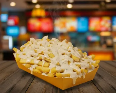 Frites sauce fromagère